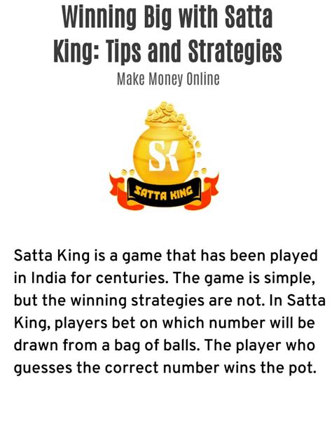 Winning at Satta King: Strategies, Tips, and Insights .